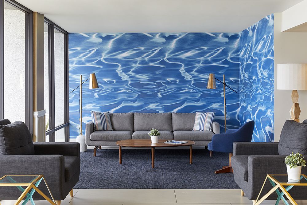 Godfrey Tampa lobby with water wall lounge